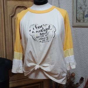 Long sleeve Tshirt Size Small Church Religious Bible Statement Yellow White B13
